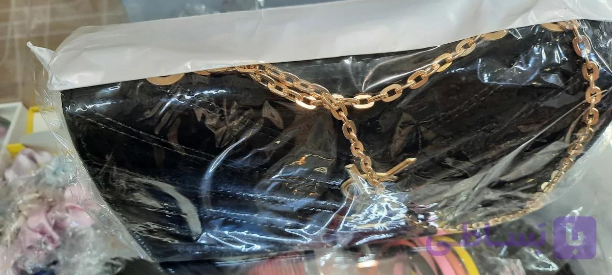 کیف ورنی جذااب،طرح ال وی،دسته زنجیر