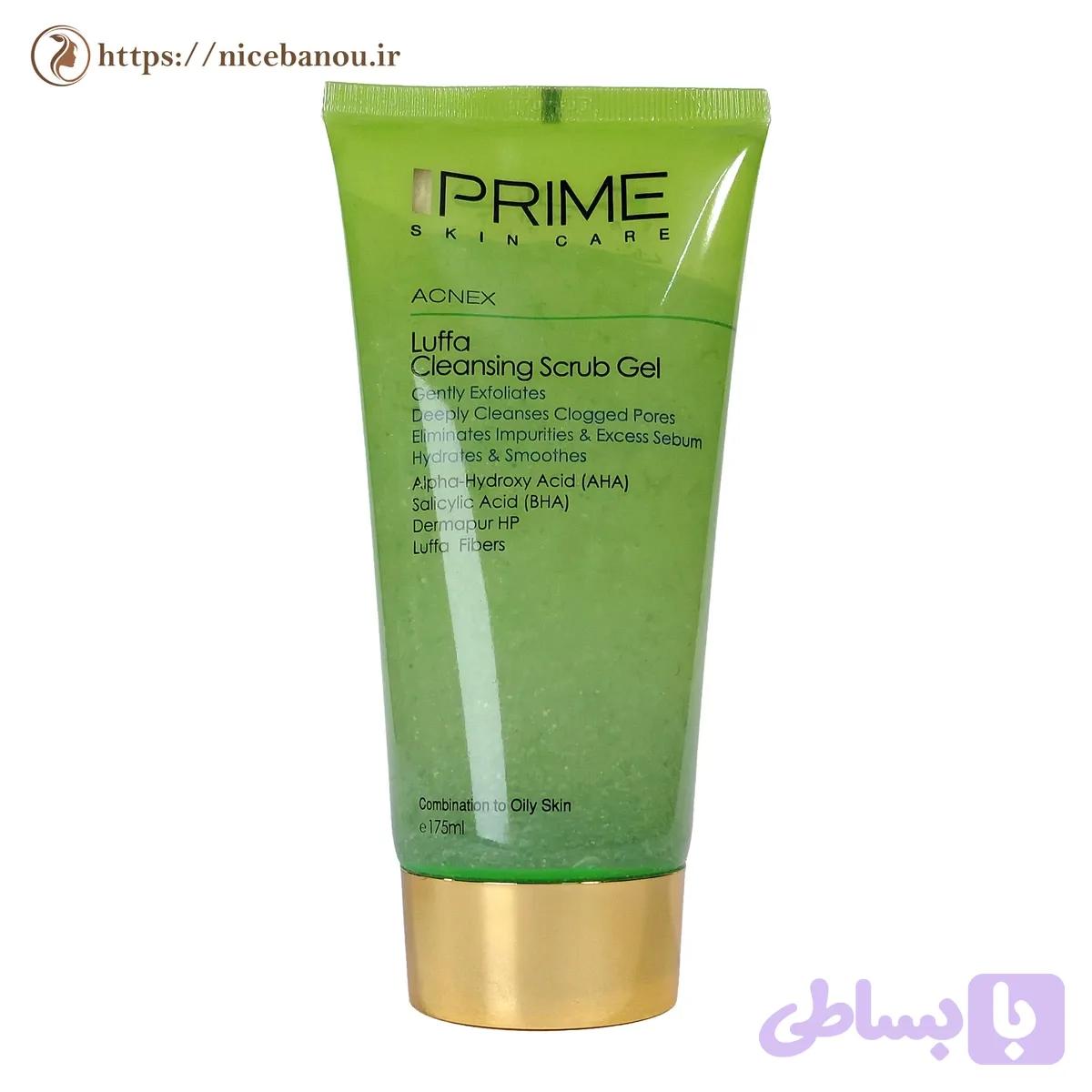 ژل پاک کننده اسکراب لوفا پرایم مدل Acnex مناسب پوست مختلط تا چرب 175 میلی‌لیتر — تصویر 1