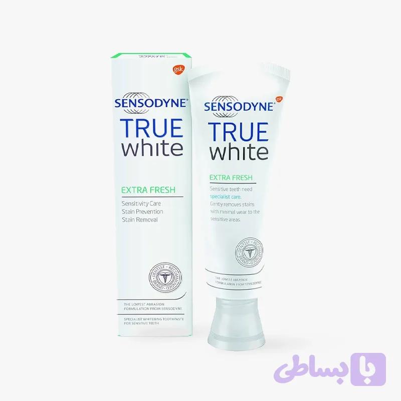 خمیر دندان سفید کننده ترو وایت سنسوداین Sensodyne True White Extra Fresh Sensitive Toothpaste