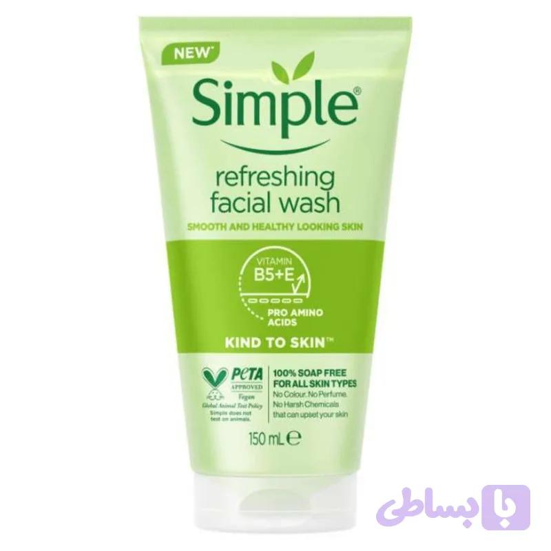 ژل شستشو صورت سیمپل مدل refreshing حجم 150 میلی لیتر