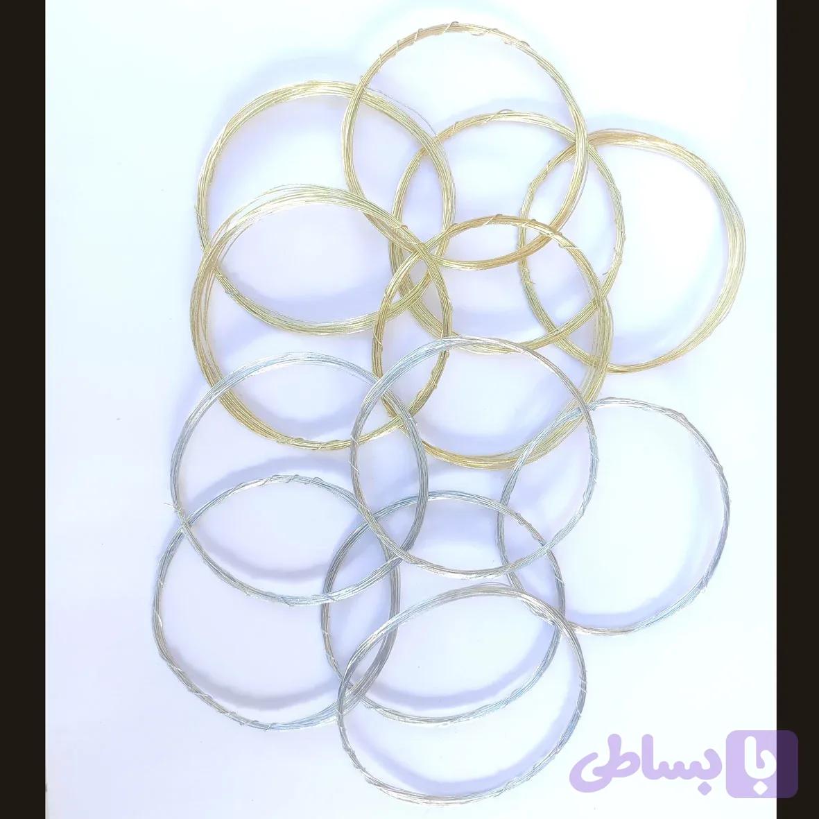 سیم گلسازی طلایی و نقره ای 5 متری ( سیم تاج مفتول ) — تصویر 1