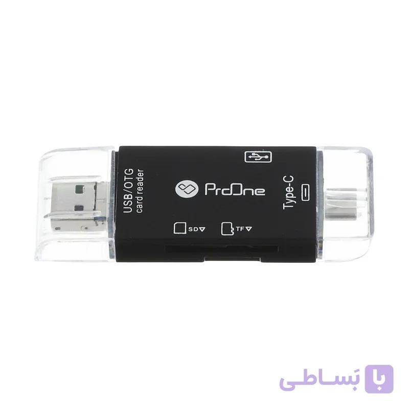 مبدل USB-C / USB / microUSB به SD / USB / TF پرووان مدل PCO03 — تصویر 1