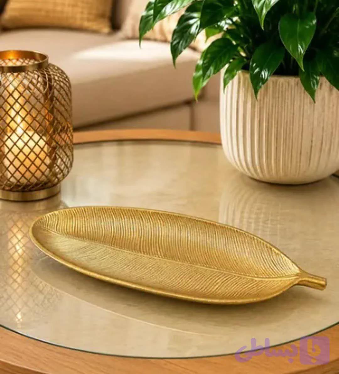 دیس پذیرایی چوبی طرح برگ — تصویر 1
