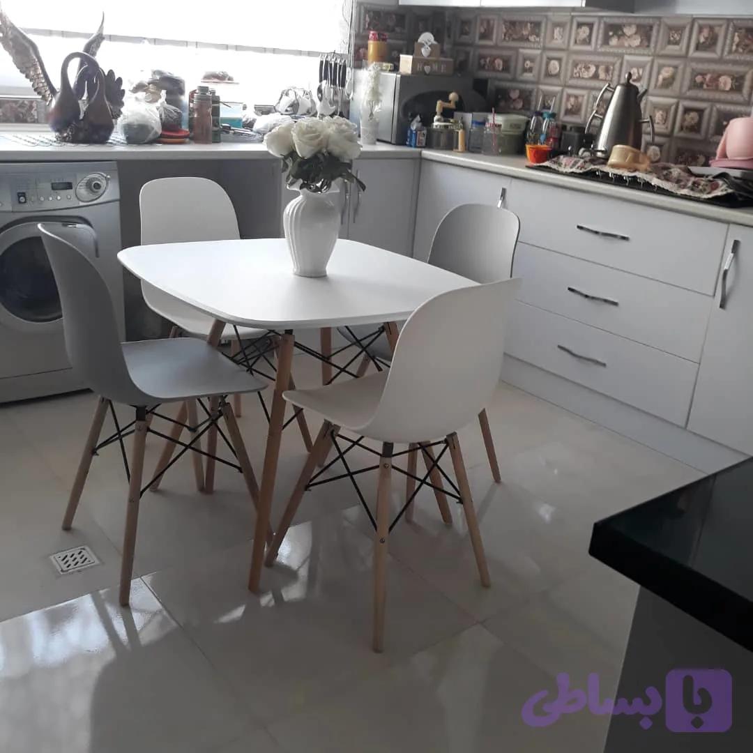 میز و صندلی غذاخوری چهارنفره چوبی ایفلی راش