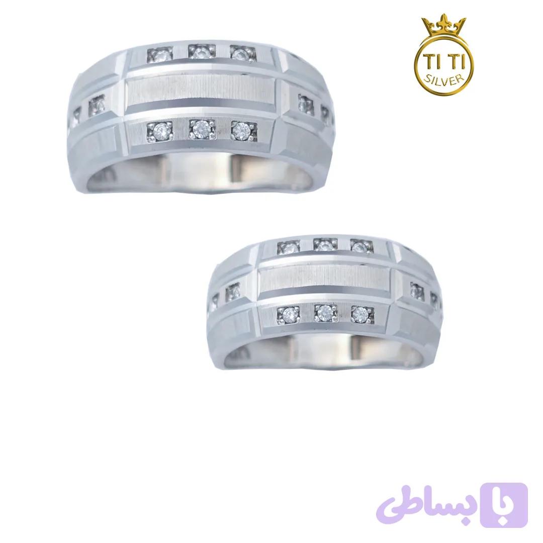 حلقه ست نقره رینگ لیزری 896 — تصویر 1