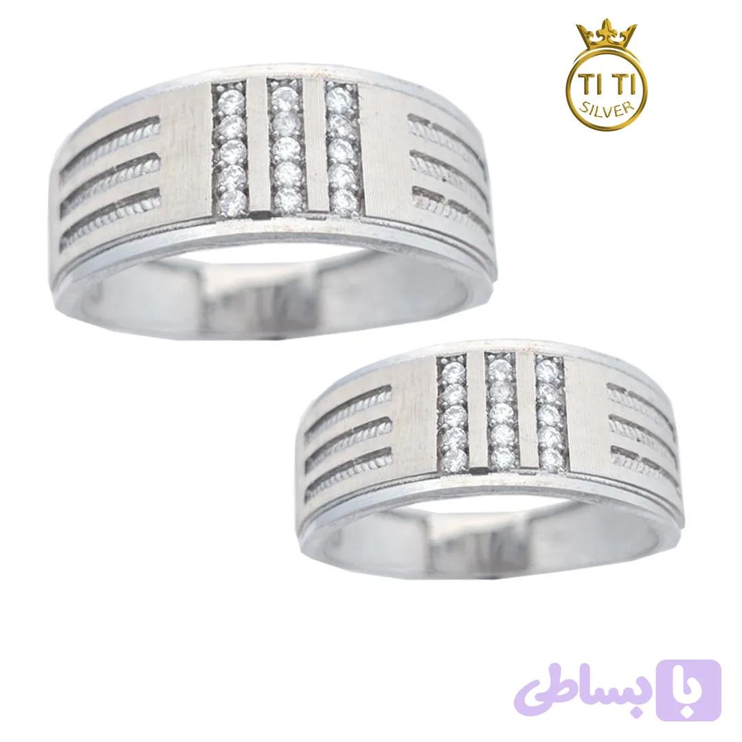 حلقه ست نقره لیزری شبیه طلا 894 — تصویر 1