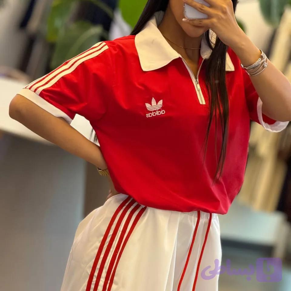 ست اسپرت زنانه آدیداس نیم‌زیپ — تصویر 1