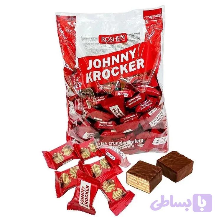 ویفر جانی کراکر روشن Roshen Johnny Krocker مدل شکلاتی ( بسته یک کیلویی )