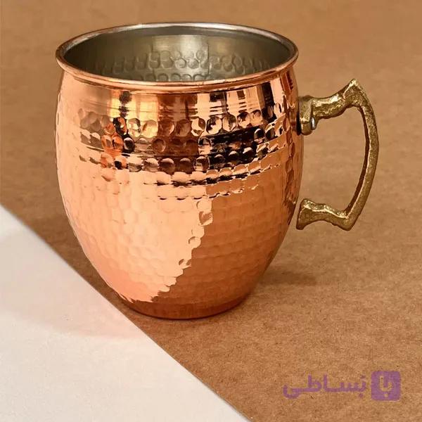 ماگ چکشی دسته برنجی سایز ۴ قطر ۹.۵ ارتفاع ۱۲