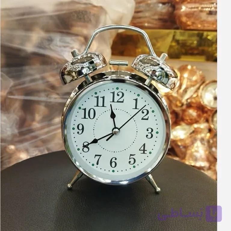 ساعت زیبا آبکاری کروم بزرگ زنگ دار قطر10قابل استفاده و دکوری