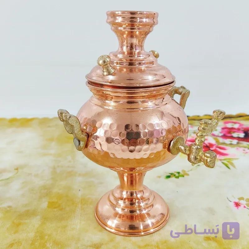 قندان مدل سماور بزرگ مسی دست ساز زنجان