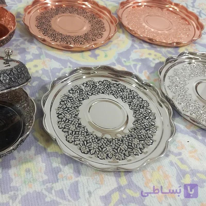 پیش دستی شش تایی تمام مس کروم نانو شده مدل رز مس قلم بسیار زیبا