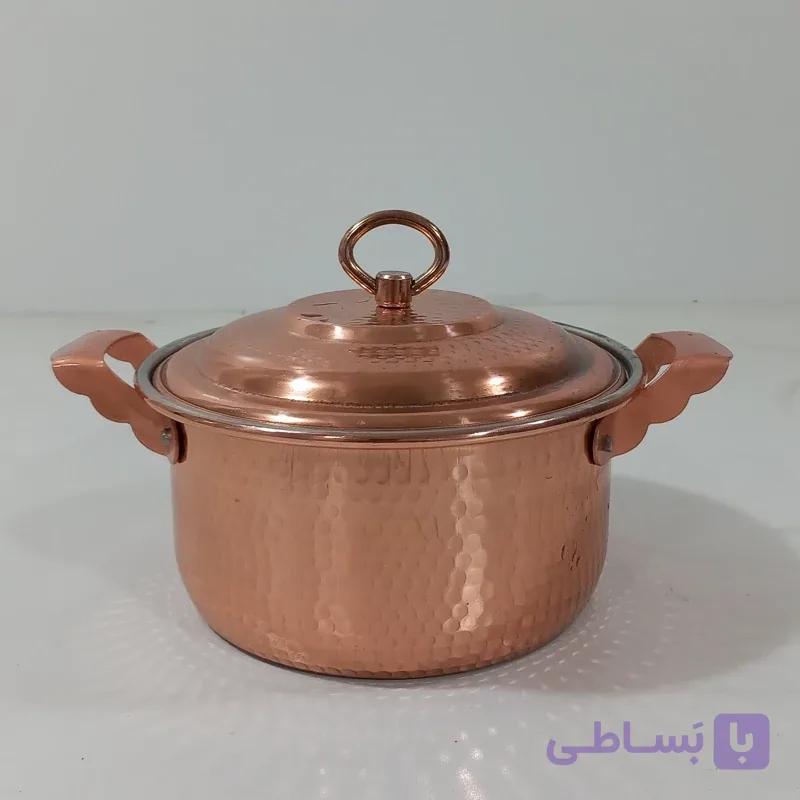قابلمه مسی (کته پز ) 3 نفره چکشی قطر20 با ضخیم ترین و شفاف ترین ورق مسی