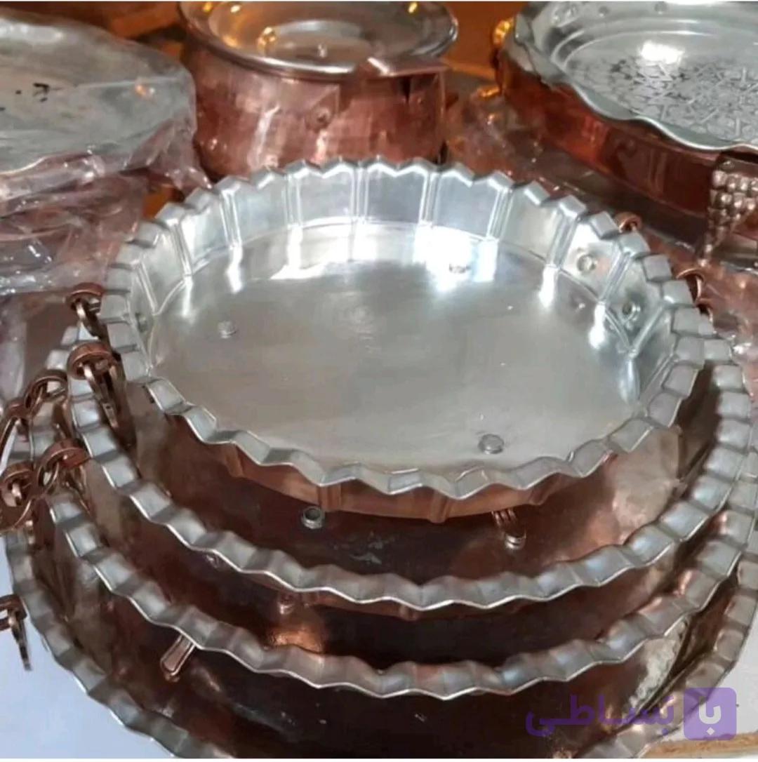 دیس دایره مسی و سینی دایره گوشواره دار سایز 3 قطر 32 سانت در مس زنجان نمونه