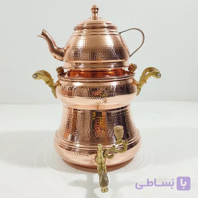 کتری و قوری روگازی مسی زنجان نانو شده رنگ ثابت 5لیتری