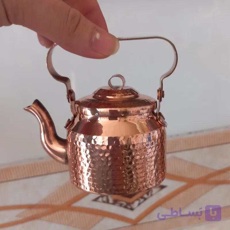قوری یا کتری کوچک سیسمونی تمام مس دست ساز