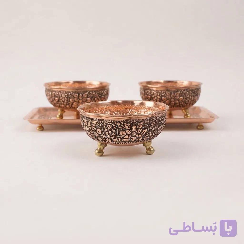 پیاله هفت سین مسی ۶ تایی گلبرگ گل درشت نانو