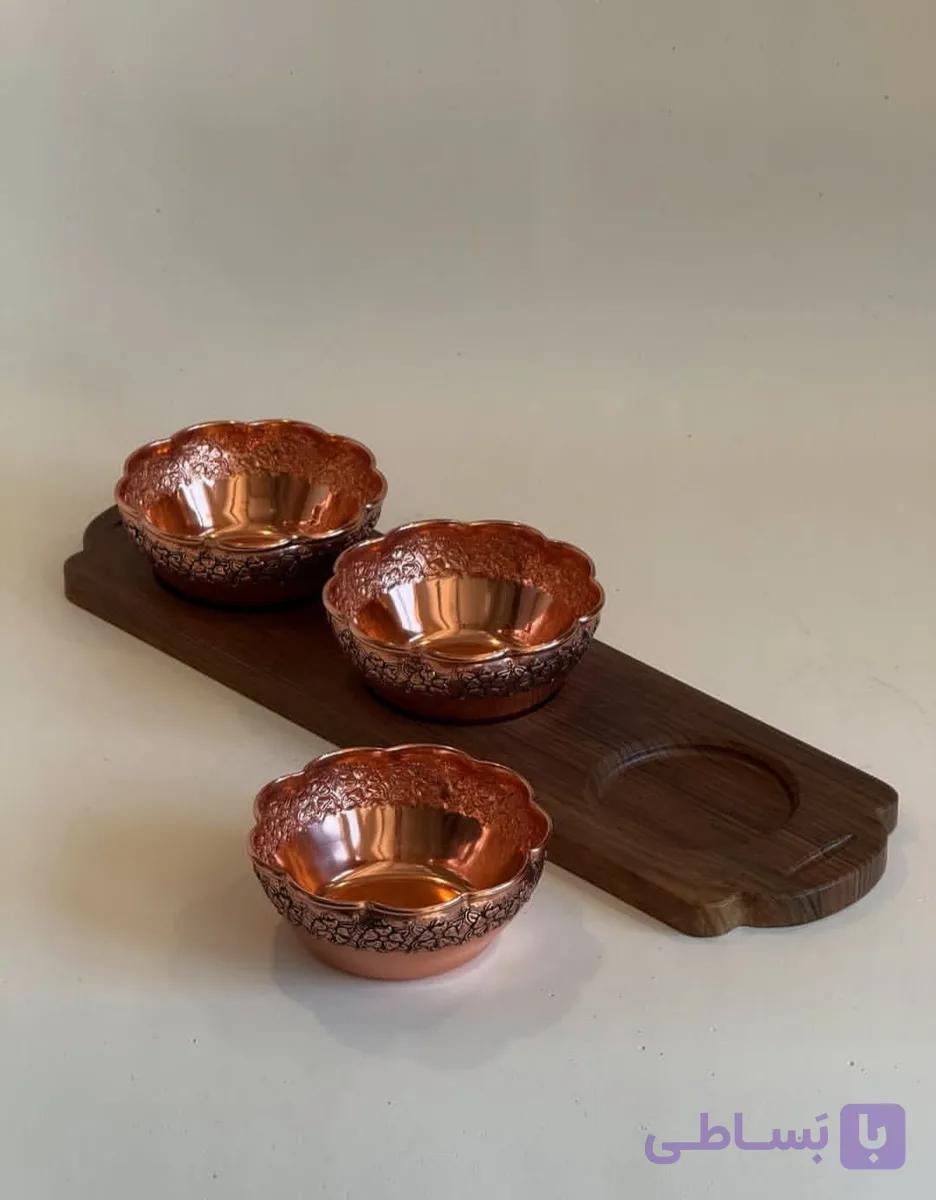 اردخوری مسی ۳ تایی گلبرگ دیبا نانو خطی