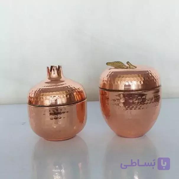 قندان انار و سیب تمام مس بسته دوتایی