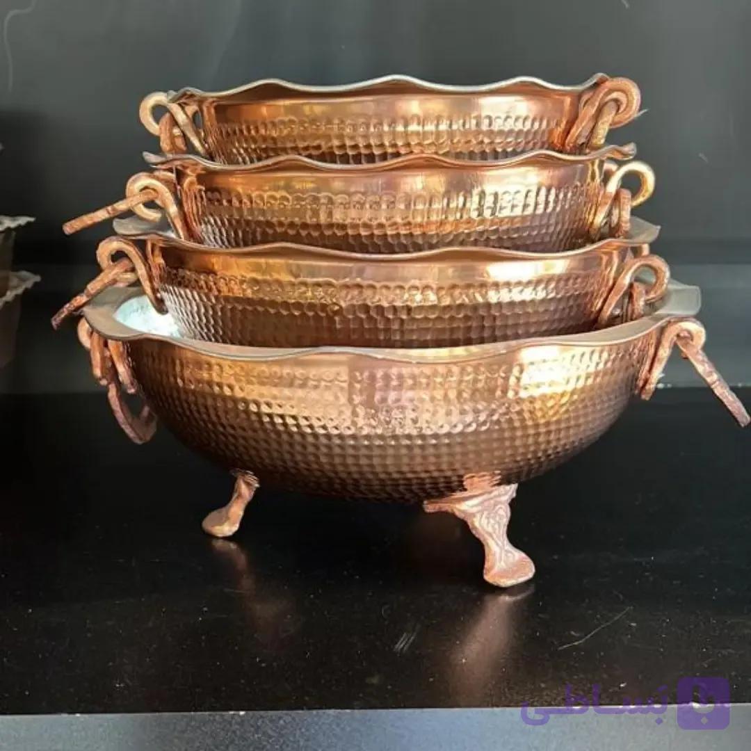کاسه 3 پایه گوشواره دار سایز 3 قطر 24 ارتفاع 12