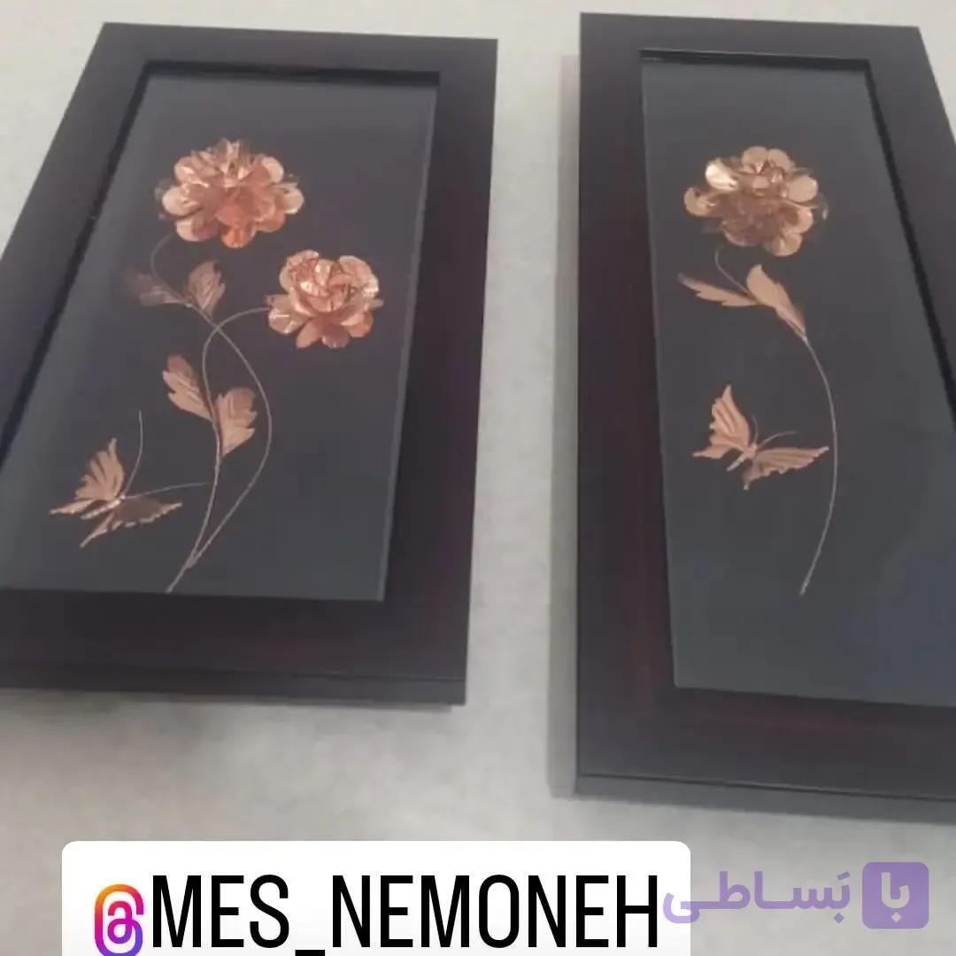 دو گل مسی همراه با تابلو ،تک عددی ،سمت چپی