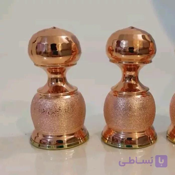 نمکدان مسی 4عددی طرح شنی کمر باریک نانو شده
