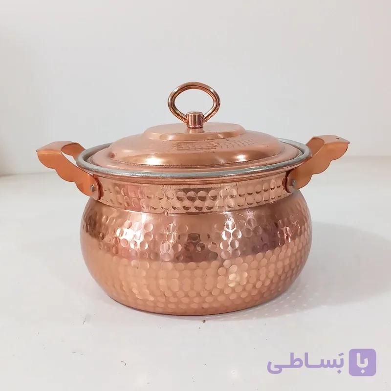 قابلمه شکمی چکشی (4 نفره ) مس زنجان ارسال رایگان نانو شده