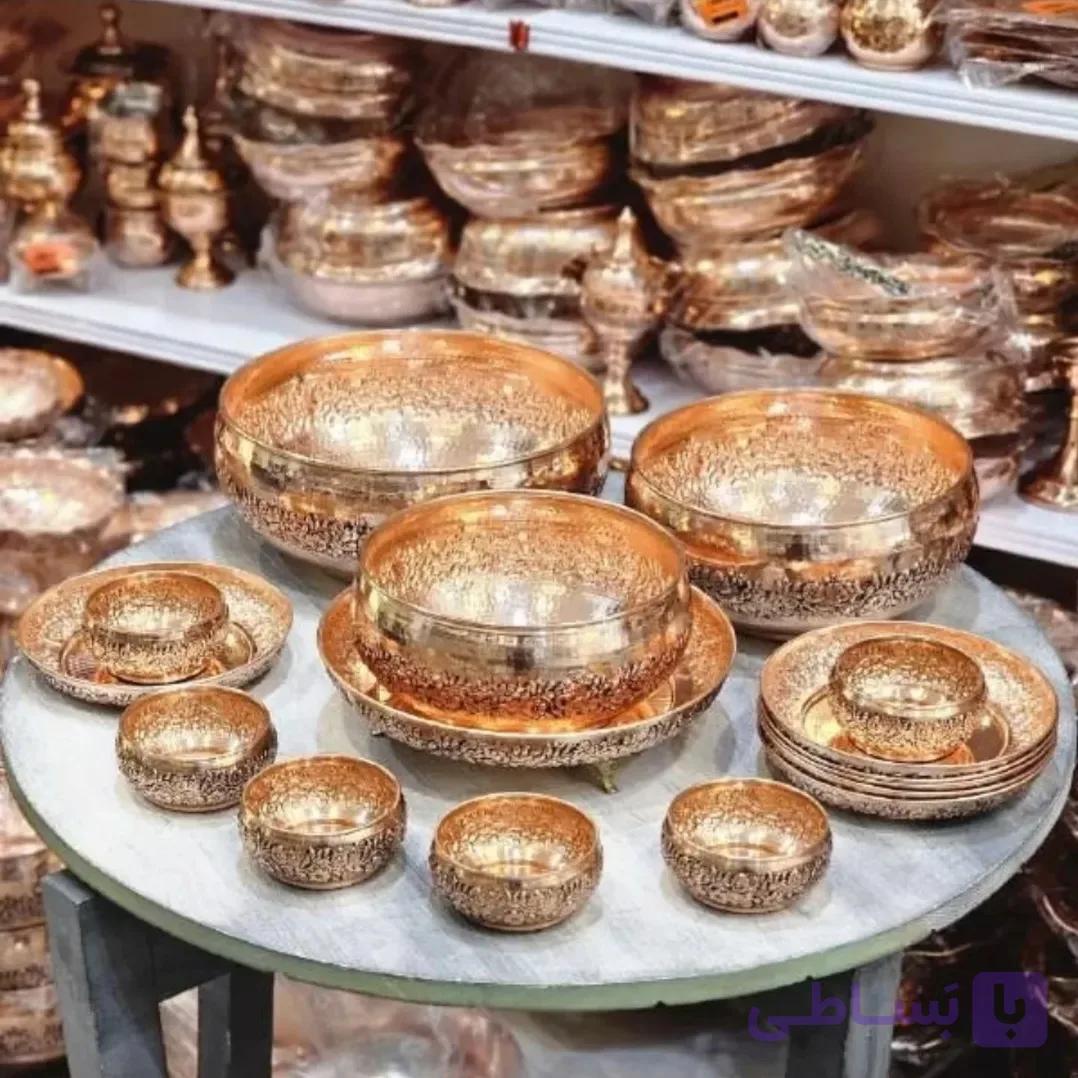 سرویس پذیرایی مسی اطلس نیلوفر ۱۶ تیکه