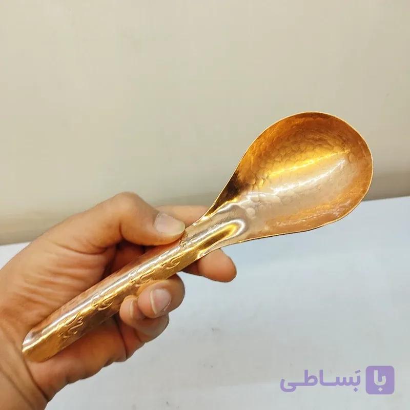 قاشق آجیل مسی زنجان ،چکشی نانو شده (مدل وسطی)