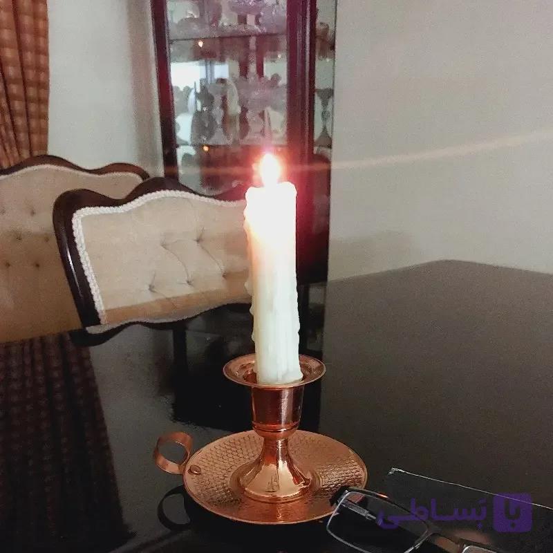 جا شمعی نانو شده ارتفاع 11 سانت دهانه 3.5 سانت در مس سرای نمونه