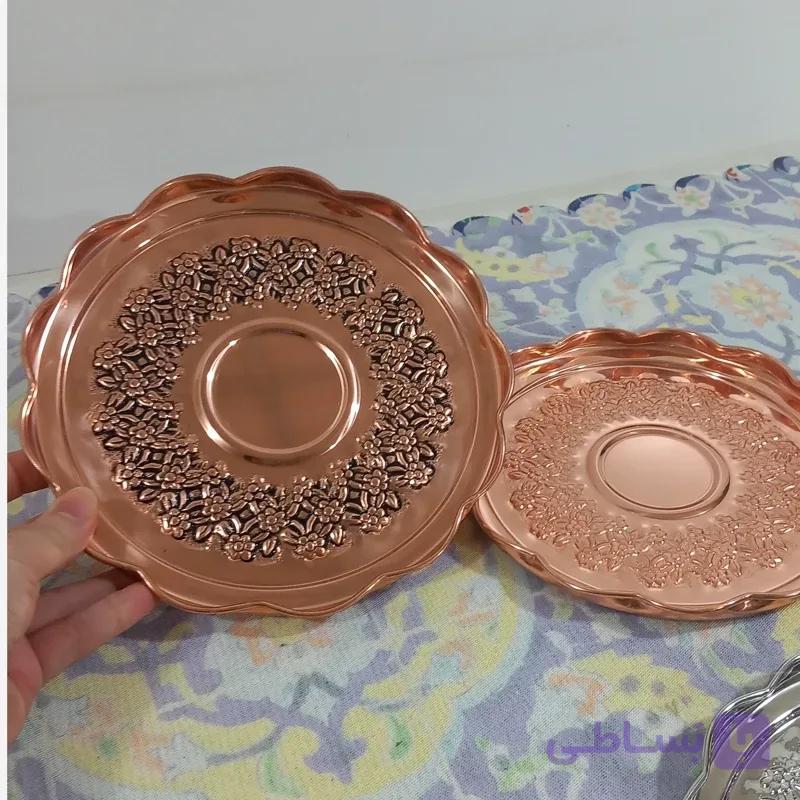 پیش دستی شش عددی رز مس مسی قلم نانو شده کار اعلا