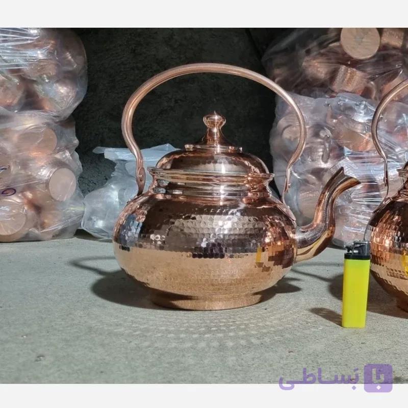کتری مسی چکشی توپی داخل قلع 3لیتری نانو