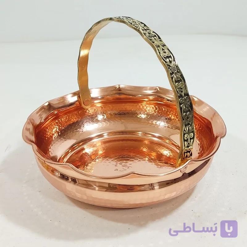 سبد آجیل خوری مسی بسیار زیبا چکش کاری شده