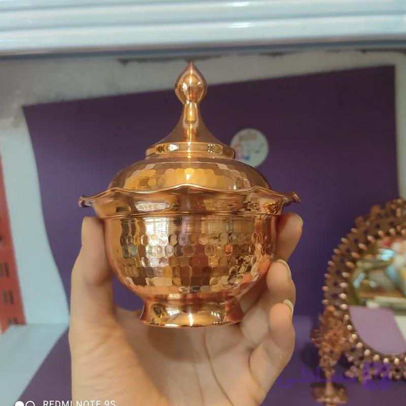 قندان سیب مسی زنجان نگ ثابت و چکش کاری شده داخل قلع