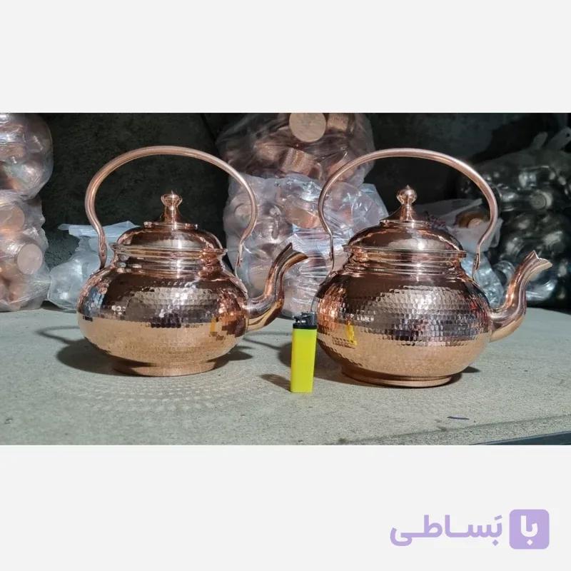 کتری مسی زنجان مدل توپی3 لیتری نانو داخل قلع
