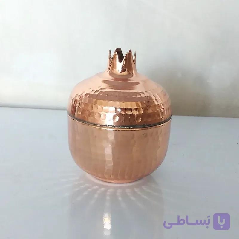 قندان انار مسی زنجان رنگ ثابت دست ساز