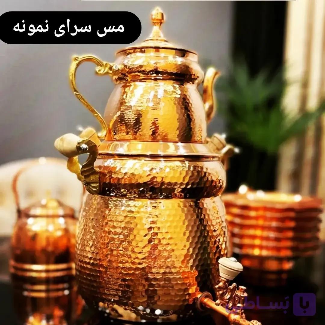 سماور رو گازی همراه با قوری فوق العاده زیبا و با کیفیت