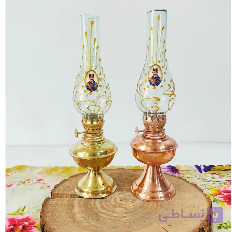 گردسوز طرح شاه عباسی مسی و برنجی فتیله دار قابل استفاده یک عددی