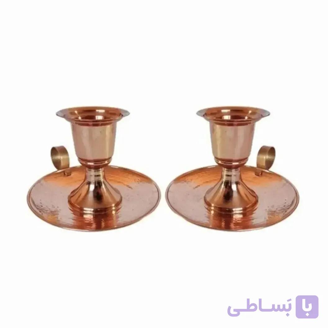 جا شمعی مسی ارتفاع 10 سانت قطر 13 سانت