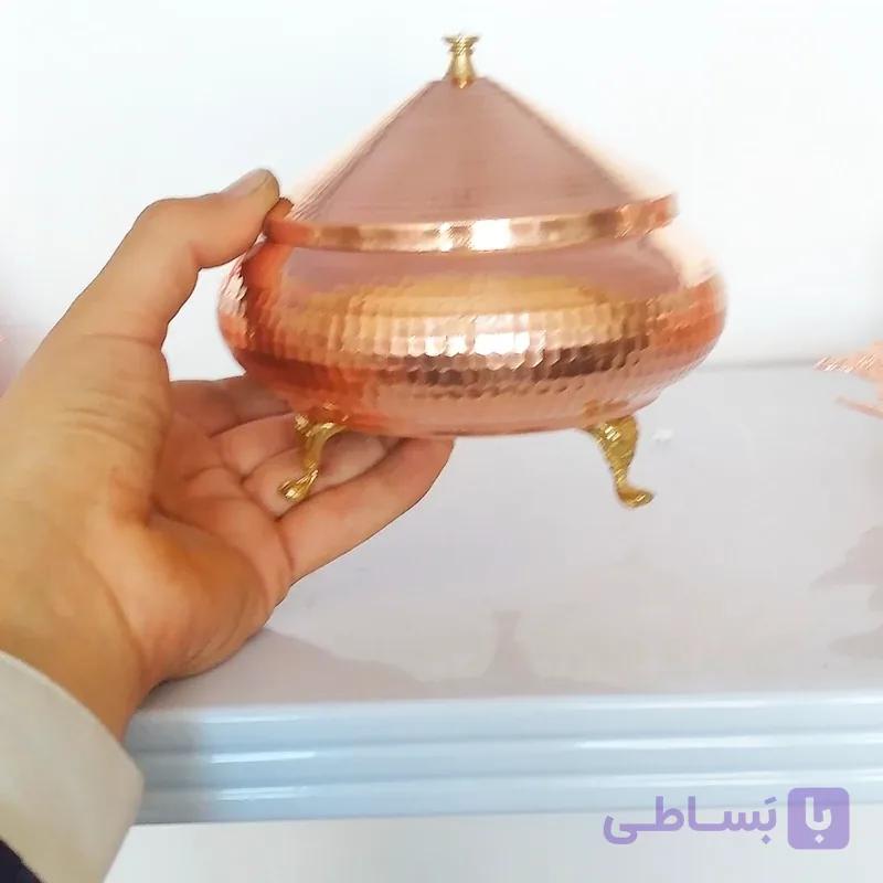 شکلات خوری مدل سفینه ای سایز بزرگ سایز3 تمام مس سه پایه نانو