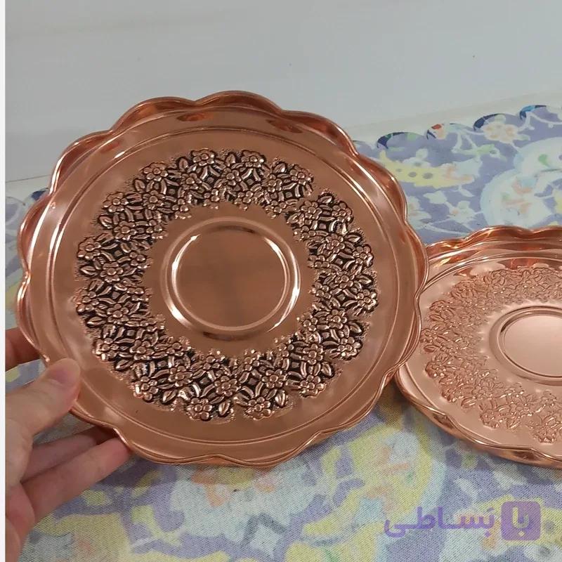 پیش دستی شش تایی تمام مس مسی بسیار شیک و جدیدمدل رز مس قلم نانو شده