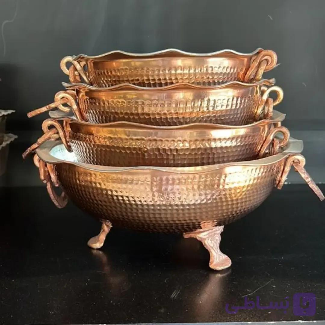 کاسه 3 پایه گوشواره دار سایز 1 قطر 20 ارتفاع 10