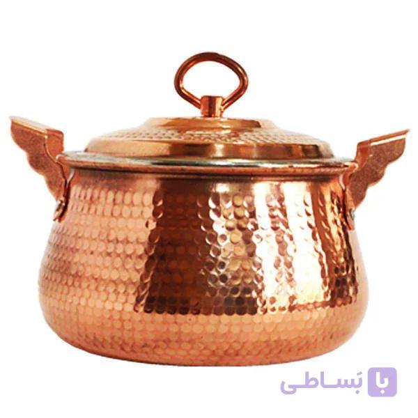 قابلمه مسی طرح تیانچه ای سایز ۱ 3 نفره قطر ۱۷ سانت