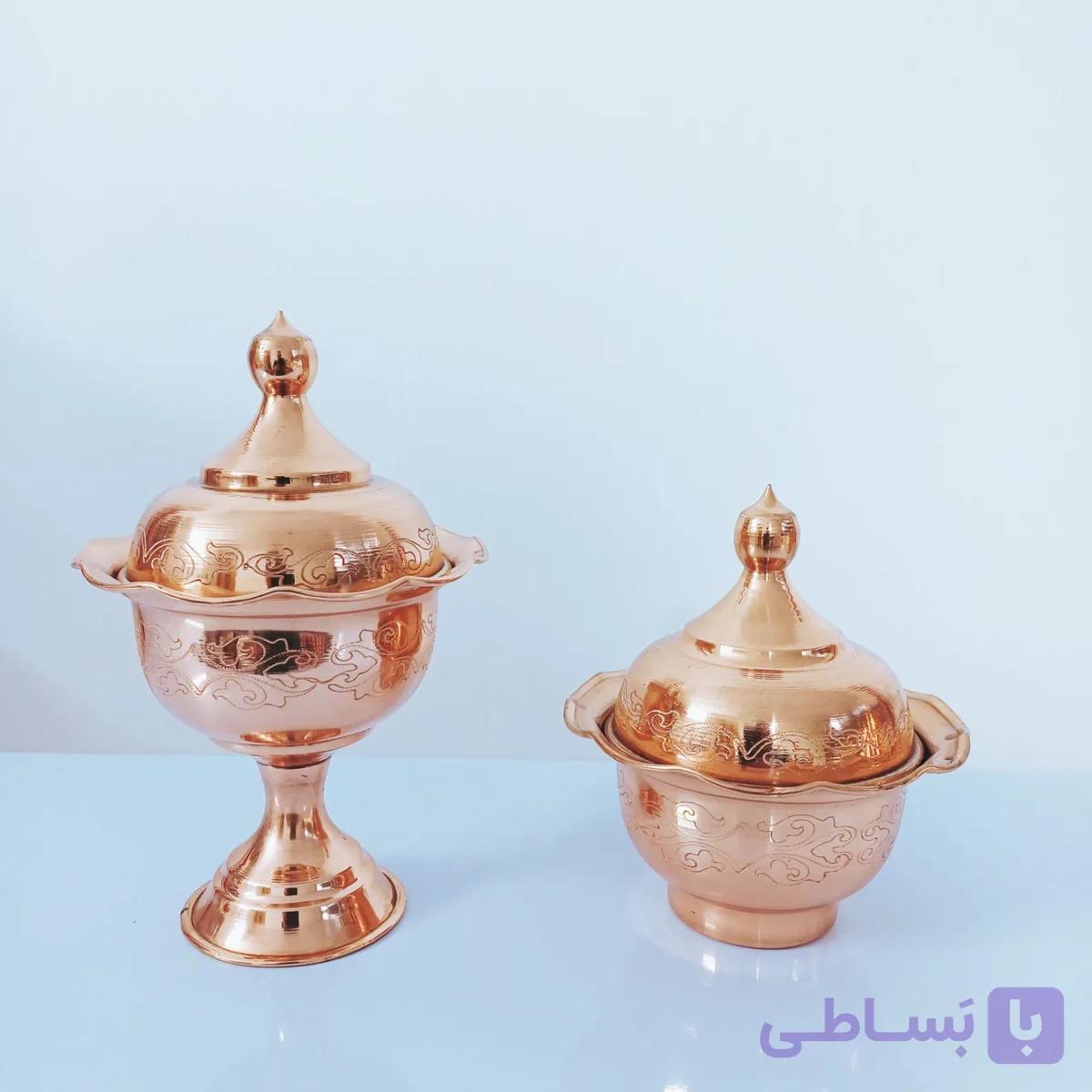قندان مسی لاله لیزری طرحدار قطر ۷ ارتفاع ۱۰ بدون پایه