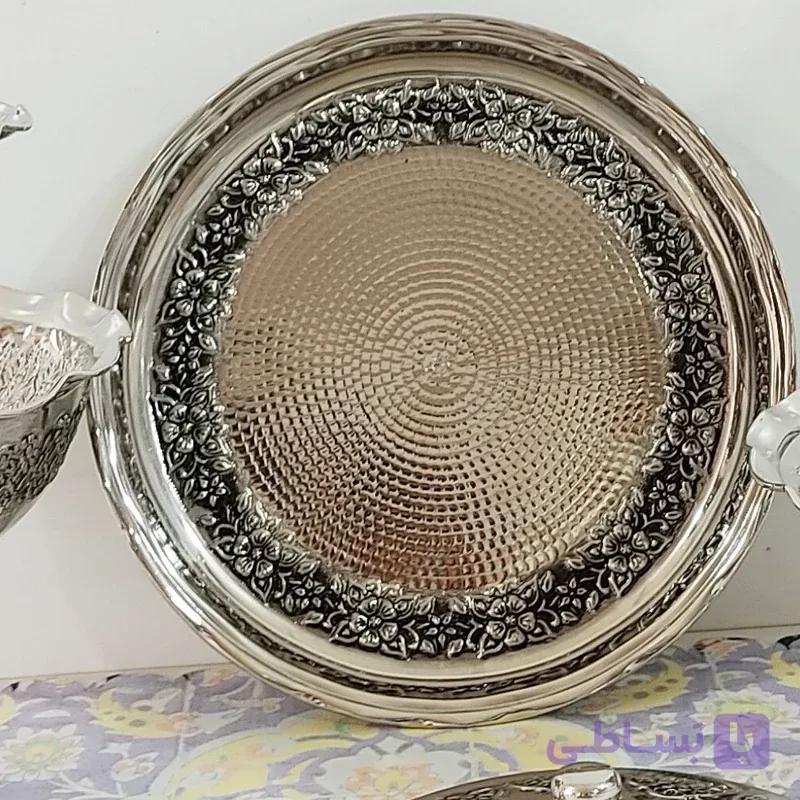 سینی مسی3تایی کروم گلبرگ نانو تمام مس زنجان بسیار ضخیم