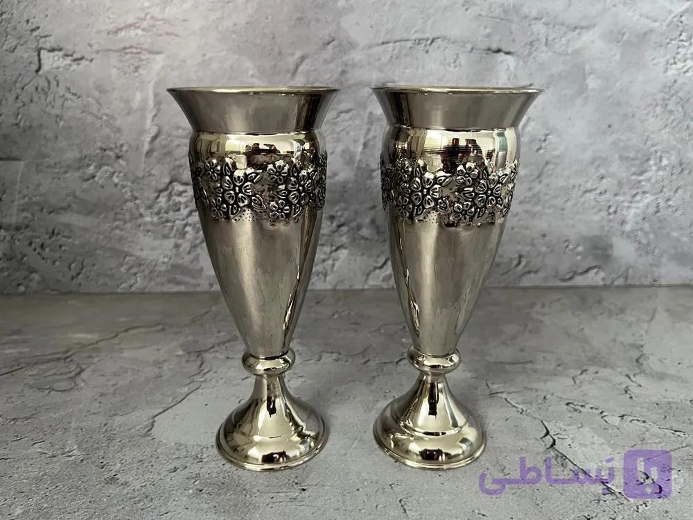 گلدان مسی گلبرگ ارتفاع ۱۸ سانت