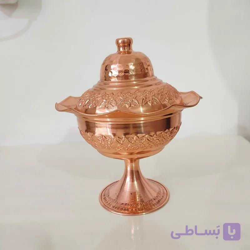 شکلات خوری مسی ریزگل برجسته نانو درب دار