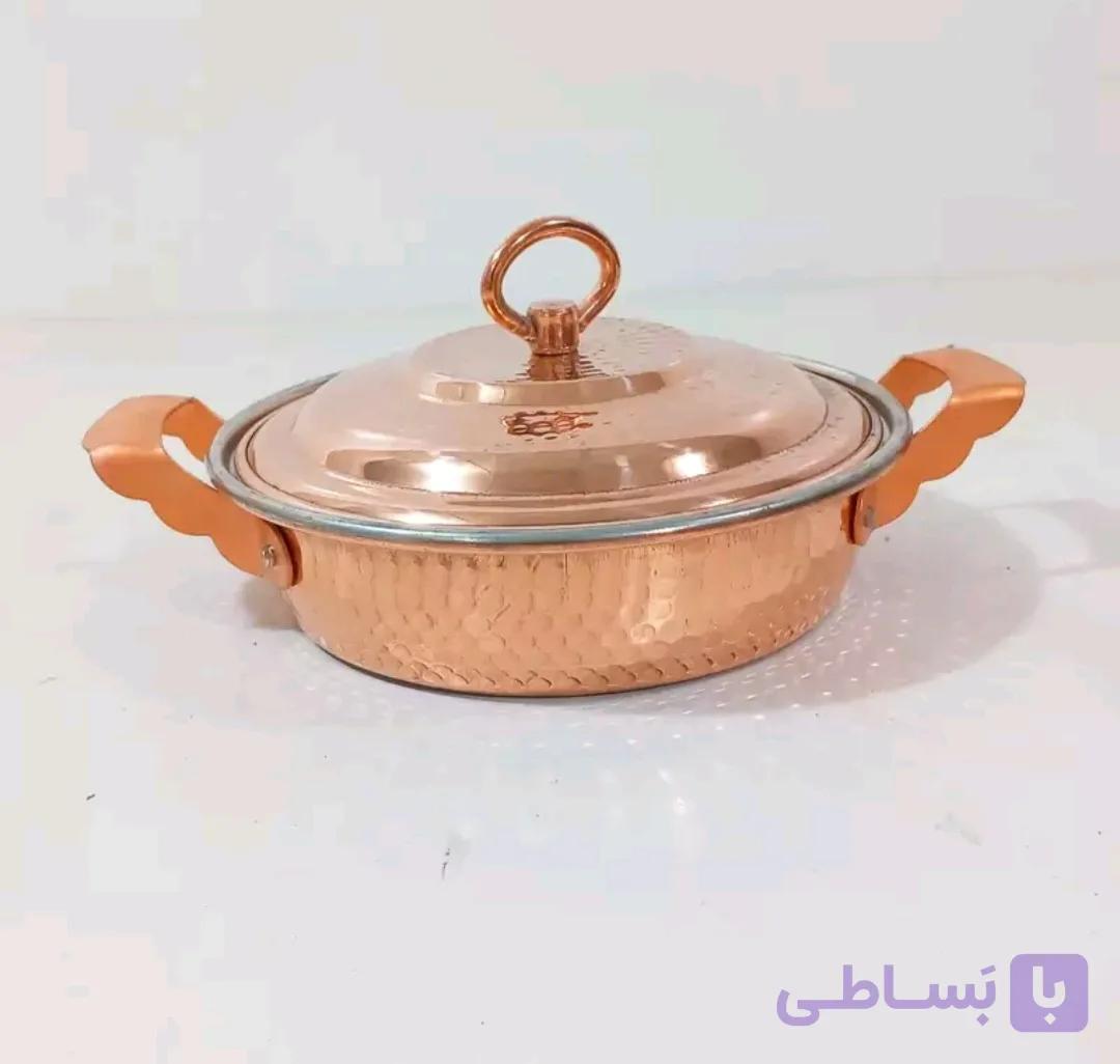 ماهی تابه مسی زنجان قطر ۲۰ سانت درب دار