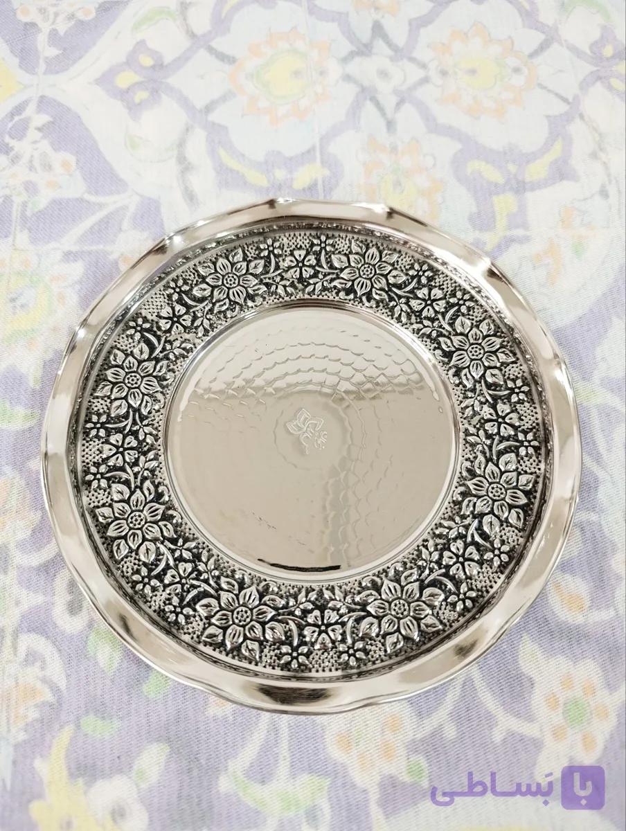 پیش دستی مسی گلبرگ سیاه قلم مس زنجان نمونه