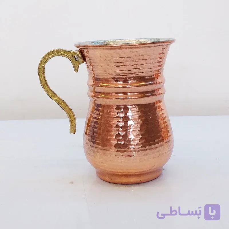 لیوان 6عددی ترک، کمر باریک با دسته برنجی نانو شده